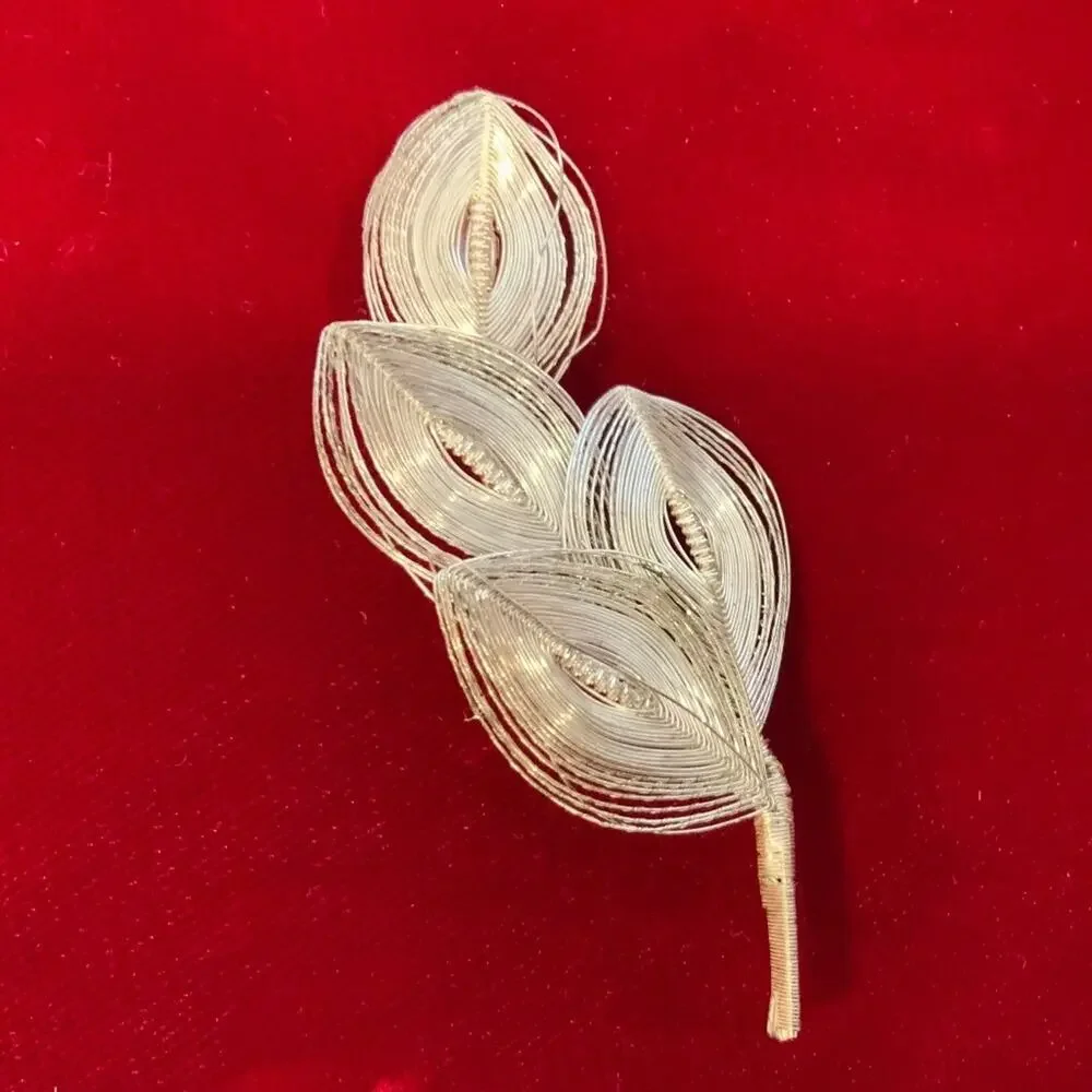 Vintage Leaf Brooch and Earring Set